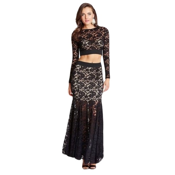 Marciano Dresses & Skirts - Marciano Women's Large Black Lace Maxi Mermaid Skirt